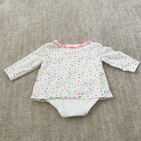 3 for $6 Joules Star Baby Long Sleeve One Piece Bodysuit 3m - Picture 4 of 8